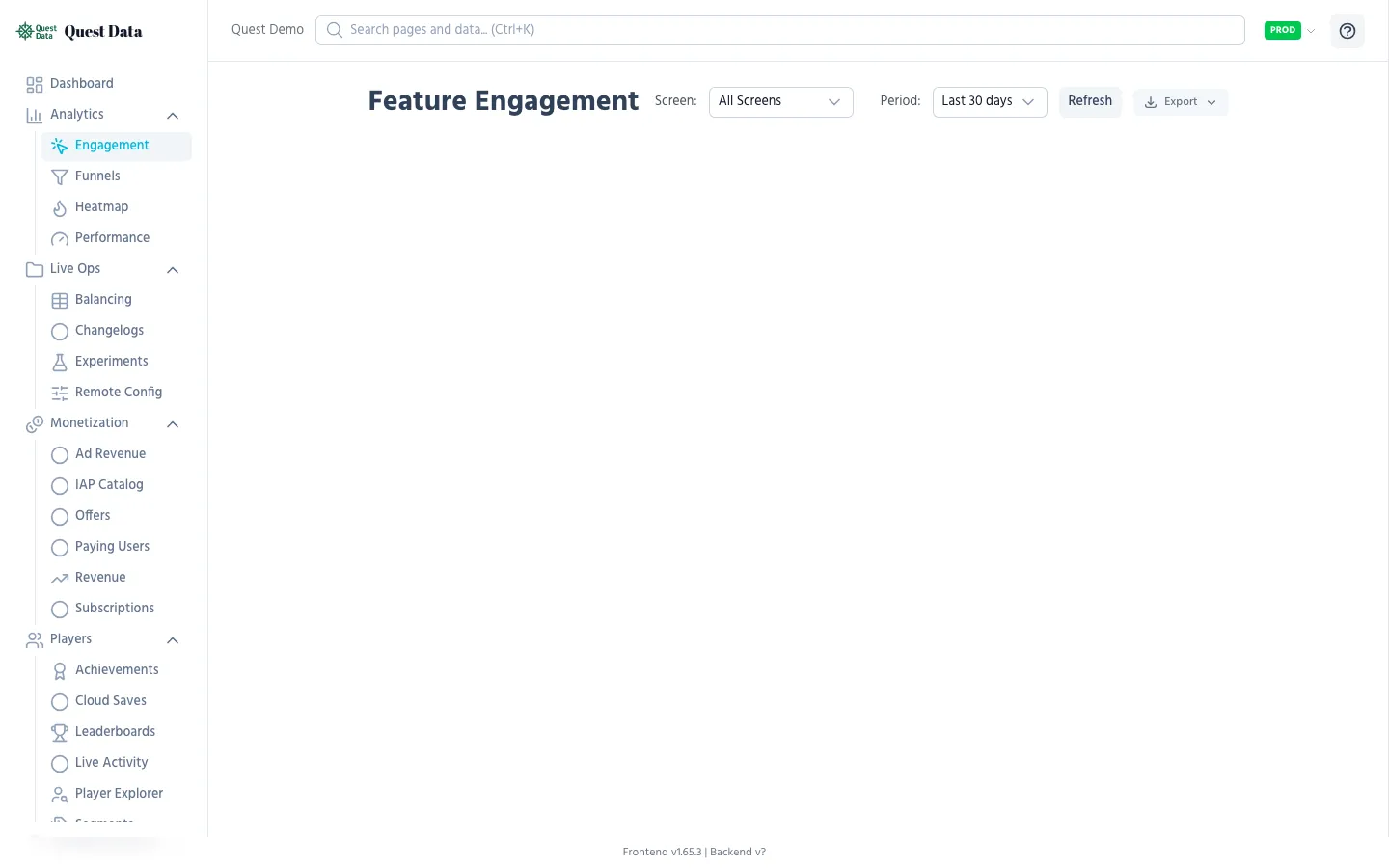 Engagement feature grid showing interaction counts