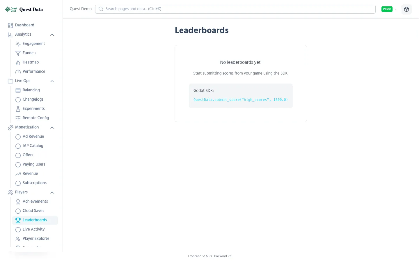 Leaderboard rankings table with moderation tools