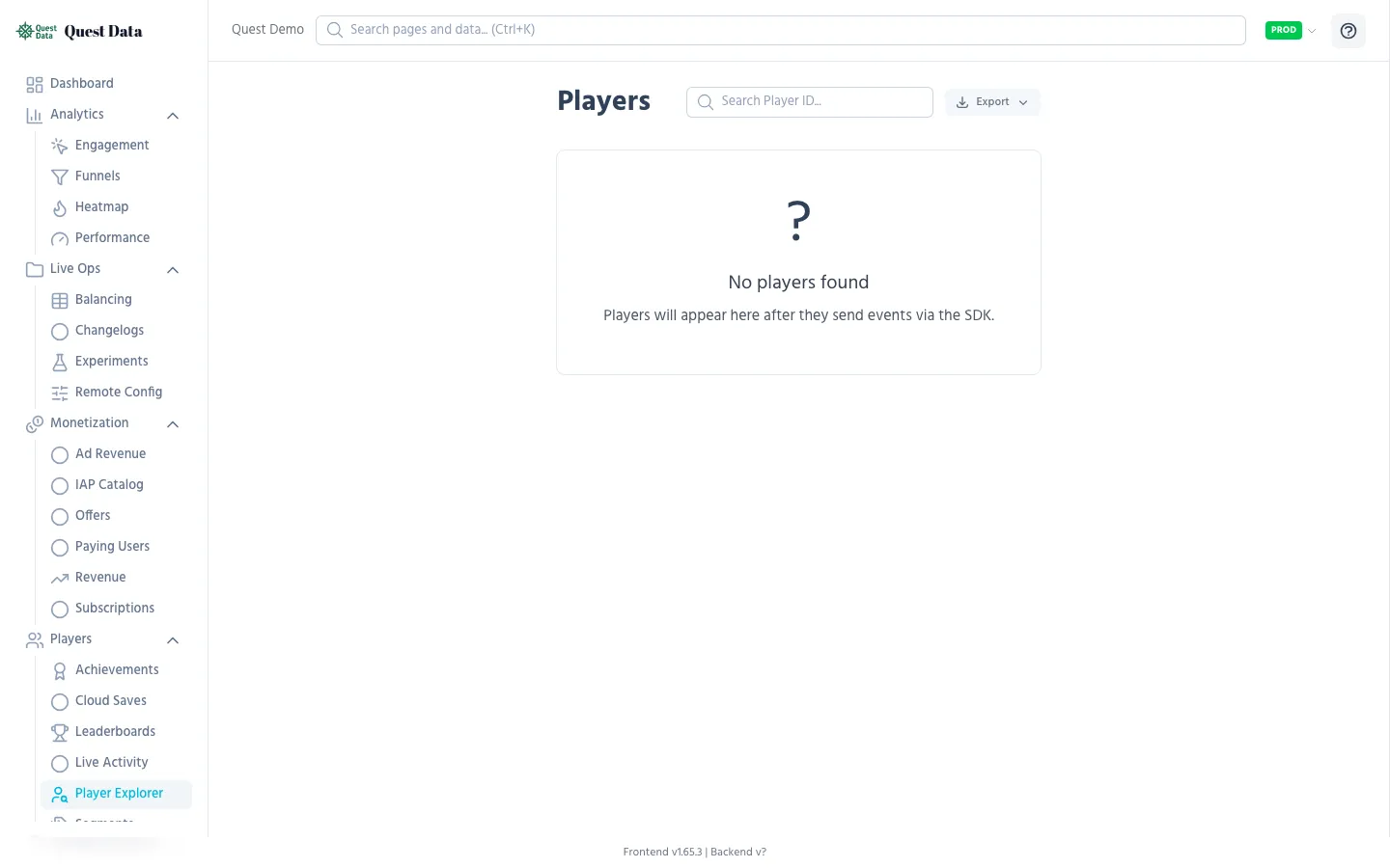 Player Explorer with timeline and properties panel